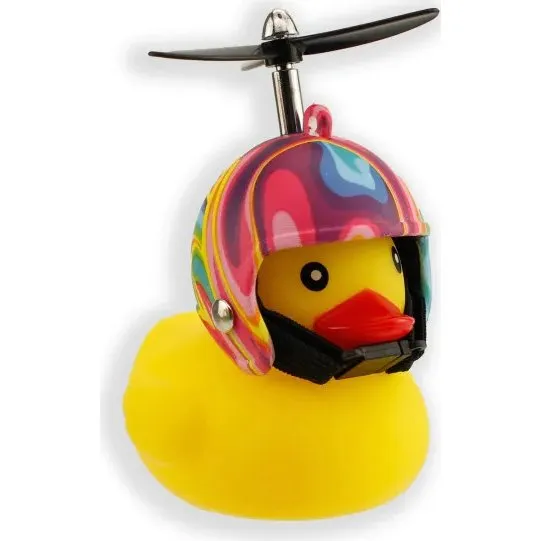 Elliot Fahrrad-Quietscheentchen mit Helm Flower Power
