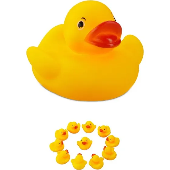 12er Set Badeenten Gelb, Quietscheenten für Badewanne