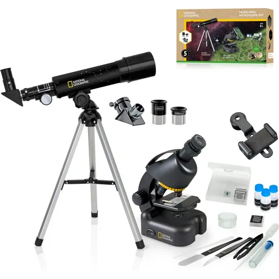 National Geographic Kompakt-Teleskop + Mikroskop mit Smartphonehalterung