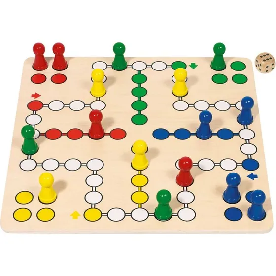 goki Ludo groß XXL Holzspielbrett 45x45 cm