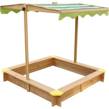AXI Lily Sandkasten 118 x 118 x 118 cm Braun Grün mit verstellbarem Dach