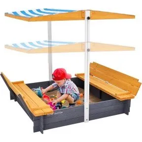 VEVOR Holzsandkasten mit Baldachin, 3–12 Jahre