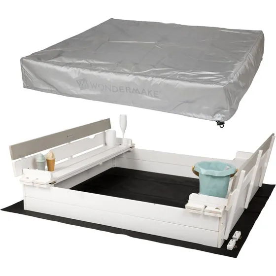 WONDERMAKE arena1 Sandkasten 120x120 cm weiß-grau