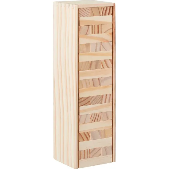 Wackelturm Holz 10022792 – Geschicklichkeitsspiel für Kinder & Erwachsene