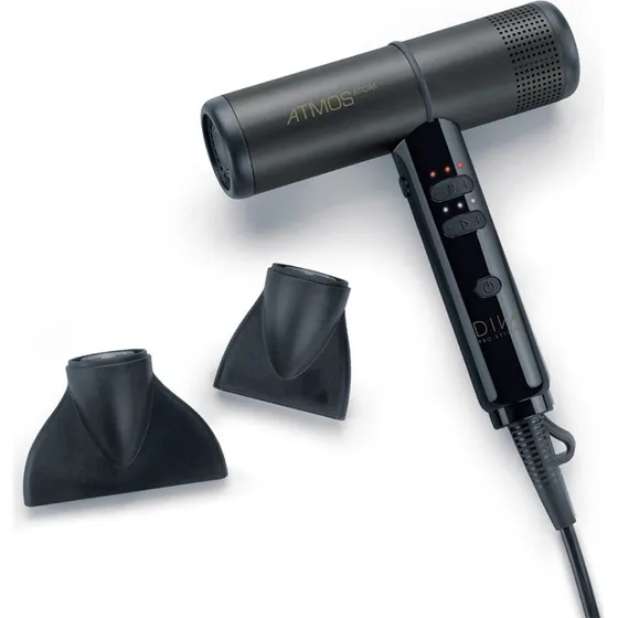 Diva Pro Atmos Atom 2 Föhn schwarz mit Diffuser