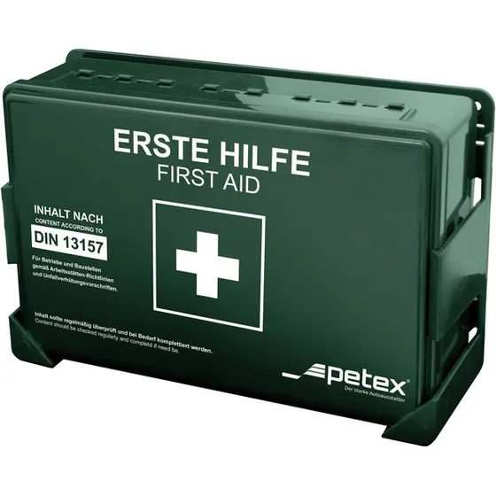 Petex 43924213 Erste Hilfe Koffer DIN 13157 Grün 270x85x180 mm