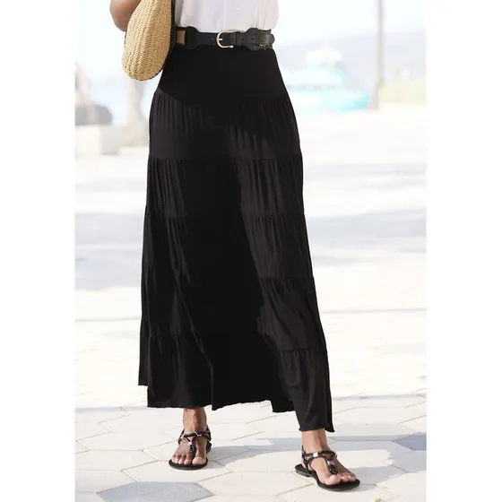 Beachtime Maxirock mit Volants, elastisch, 90 cm