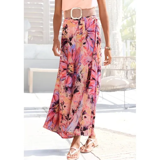 LASCANA Maxirock mit Schlitz floral