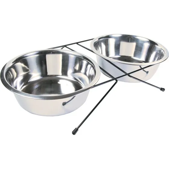 TRIXIE Napf-Set Edelstahl 2x 2,8 l schwarz