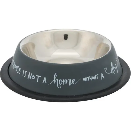 Trixie Edelstahlnapf Home, 0,45 l, grau, rutschfest
