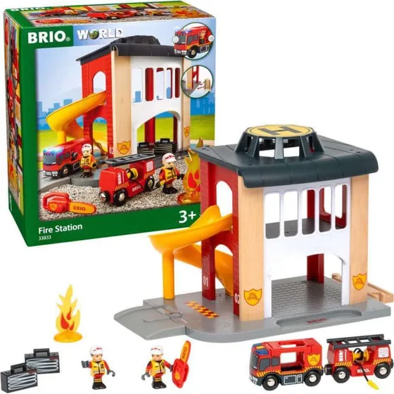 BRIO WORLD Große Feuerwehr-Station mit Einsatzfahrzeug