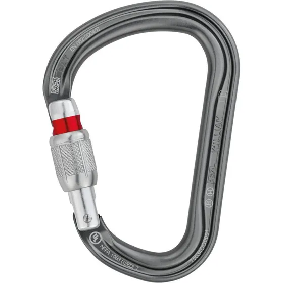 Petzl William HMS-Karabiner Screw-Lock Schwarz