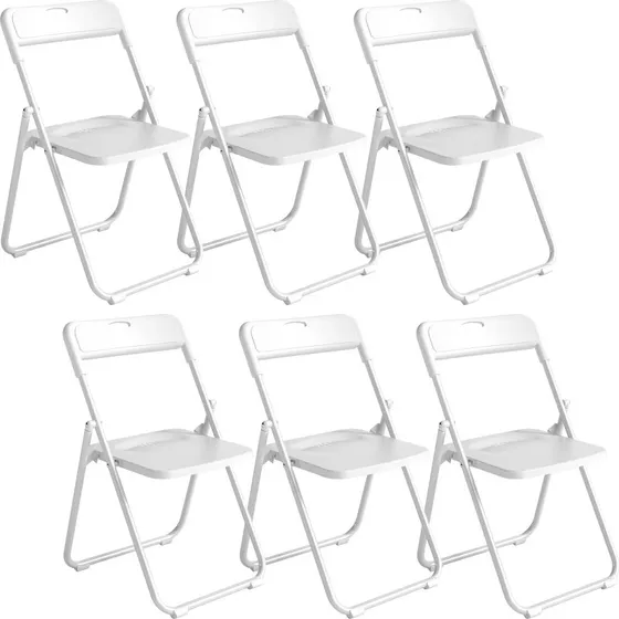 HOMCOM 6er Set Klappstühle Kunststoff Weiß