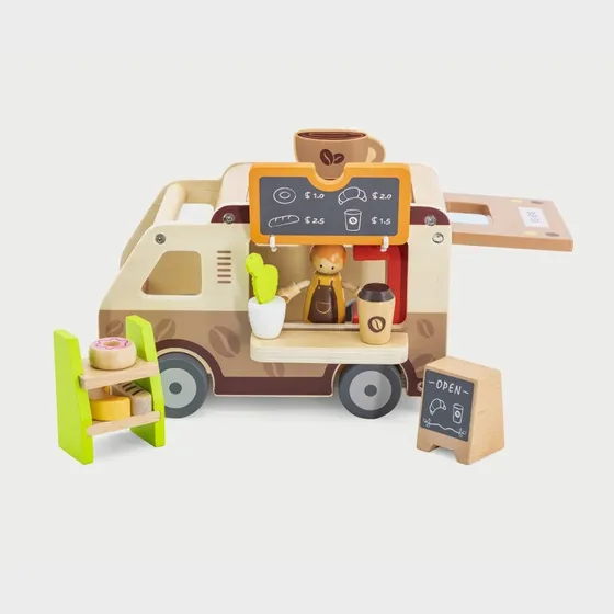 VIGA Hölzerner Kaffeewagen mit Barista