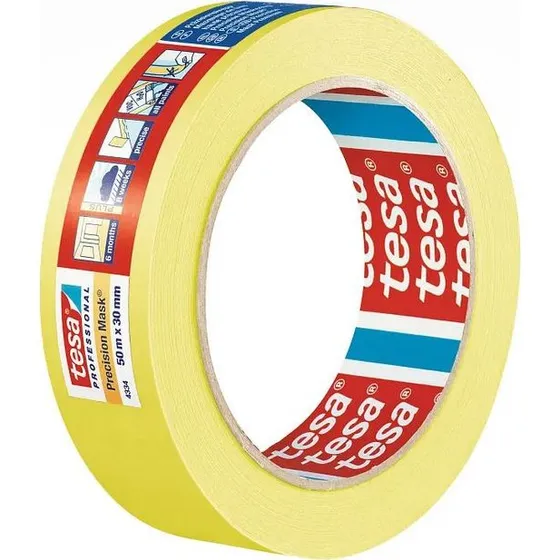 tesa Przisionskrepp 4334, 50mm x 50m, Gelb