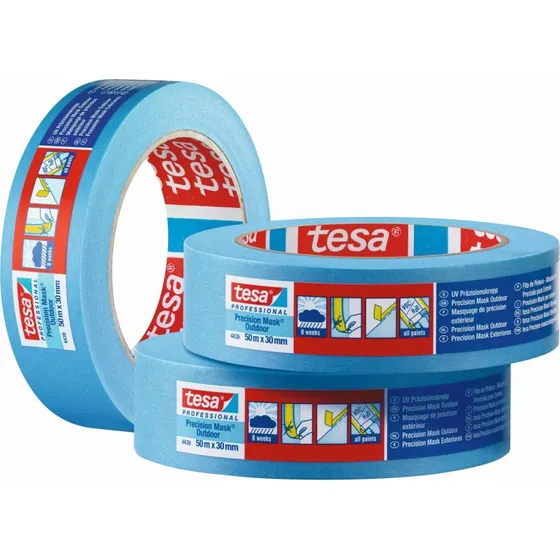 tesa Przisionskrepp Auen 4439, 50 m x 25 mm, blau