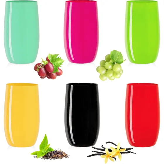 PLATINUX Bunte Trinkgläser 320ml Set 6 Teilig