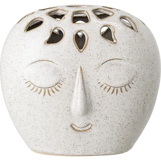 Bloomingville Vase Elissa Weiß Steingut 15,5x14,5x10 cm