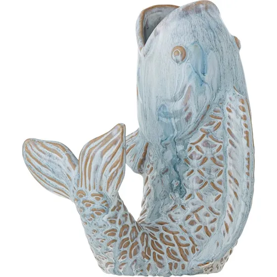 Bloomingville Hiro Fischvase Blau 21 cm