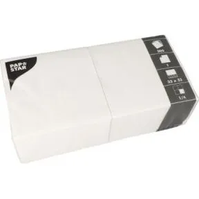 PAPSTAR 500 Servietten 33x33 cm 1-lagig 1/4-Falz weiß