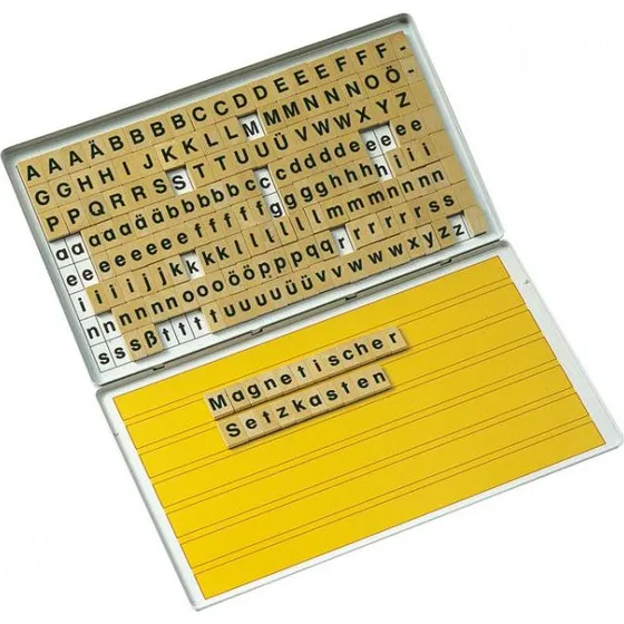 Oberschwäbische Magnetspiele Magnetischer Buchstabensetzkasten, 180 Buchstaben
