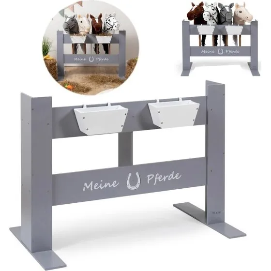 ELLA & PIET® FENCY Holzständer für 4 Pferde (Grau)