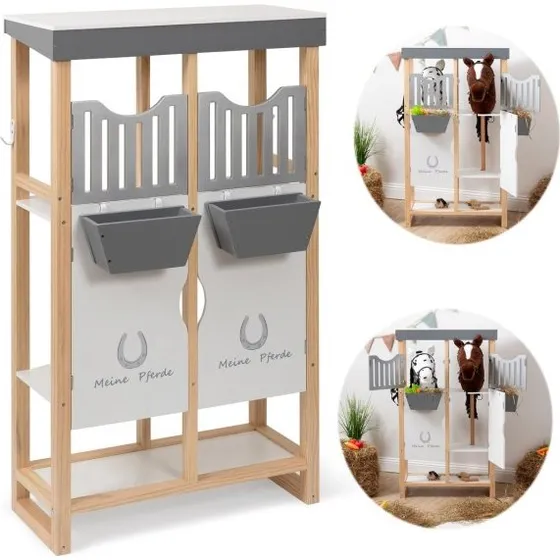ELLA & PIET® Hobby Horse Stall SHELTY Holz-Weiß