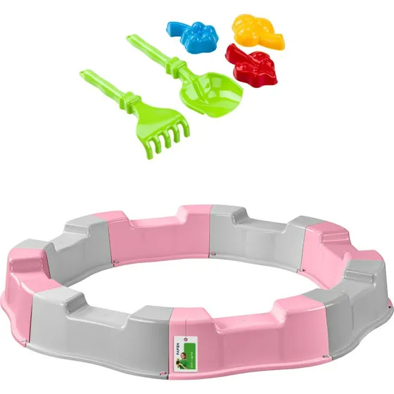 PAFEN Sandkasten Kunststoff Ø 160 cm Grau/Pink
