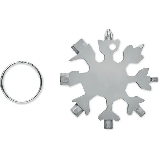 Floquet Multitool 17-in-1 aus Edelstahl, Schneeflocken-Form