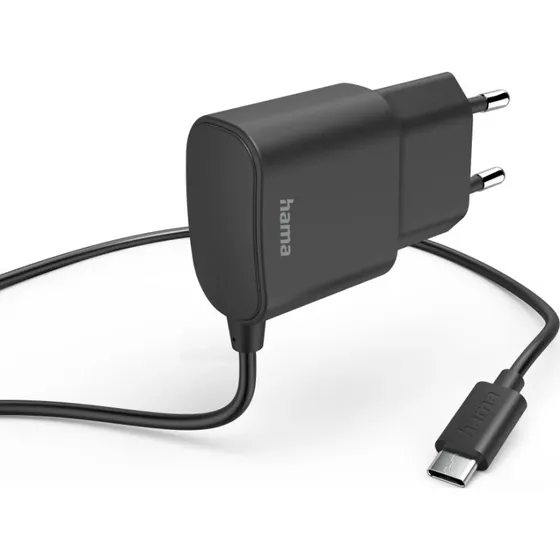 Hama 00201618 USB-C-Ladegerät 12W, 1m, Schwarz