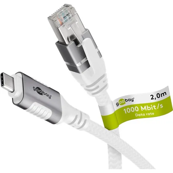 Goobay 74176 USB-C 3.1 auf RJ45 CAT6 Ethernet-Kabel 2m