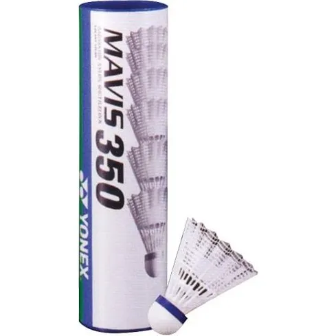 Yonex Mavis 350 Badmintonblle, 6er-Dose, Wei/Neongelb