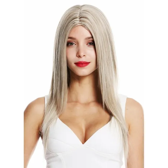 WIG ME UP ® Perücke lang glatt Mittelscheitel Blond Platin Gesträhnt VK-34-H16/613