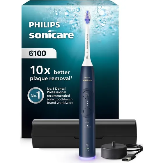 Philips Sonicare 6100 HX7403/05 wiederaufladbar, dunkelblau