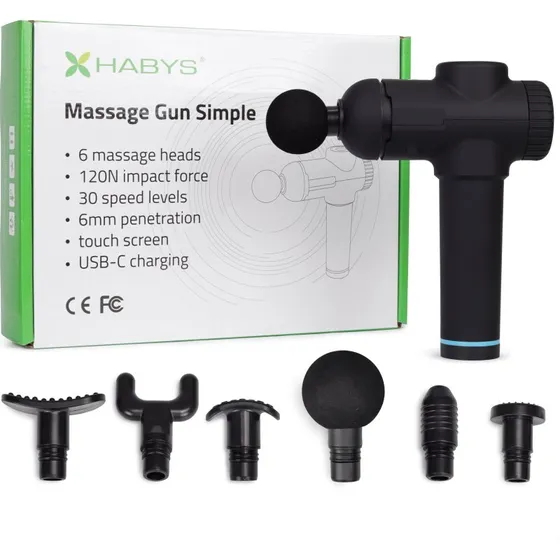 Habys Simple Massagepistole mit 6 Köpfen