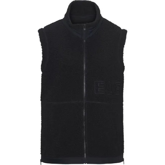 Elbsand Fleeceweste schwarz mit Reißverschlüssen und hohem Kragen