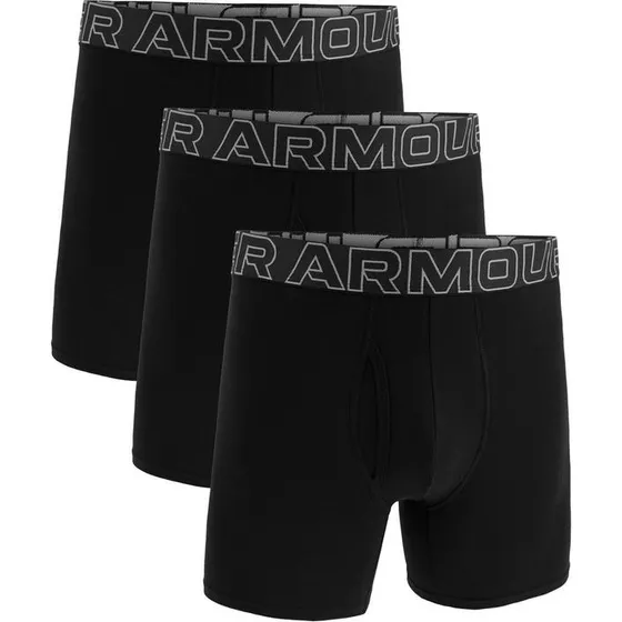Under Armour® Boxershort Performance Cotton 6 Inch, 3er Pack, schwarz
