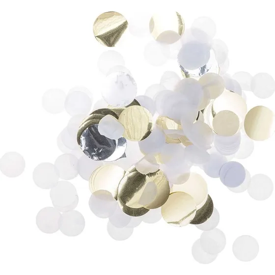 Rico Design Konfetti weiß silber gold 20g 15-20mm