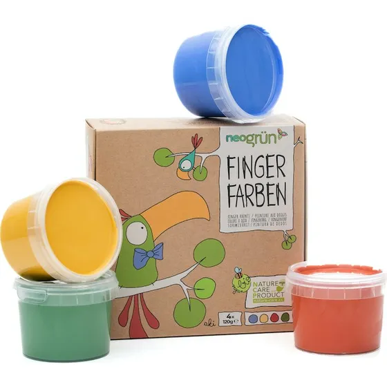 neogrün Bio-Fingerfarben 4er Set Aki