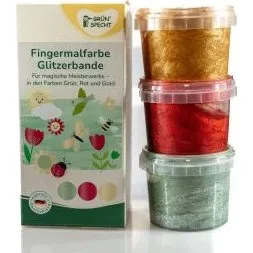 Grünspecht Fingerfarben 3er Set Glitzerbande