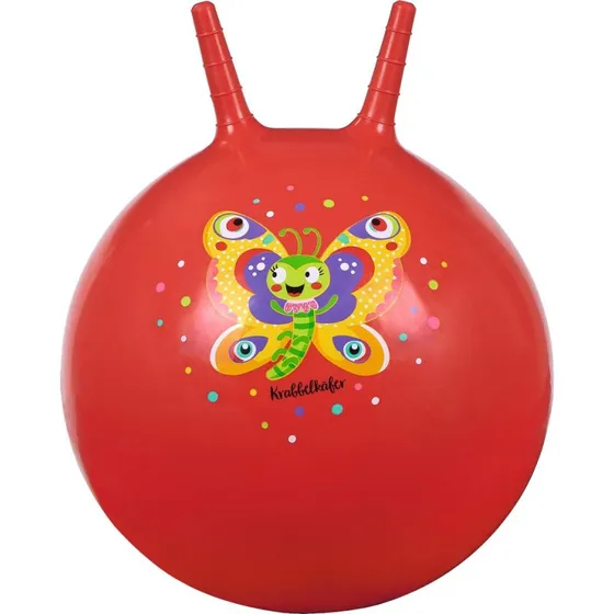 Krabbelkfer Hpfball rot mit Schmetterling