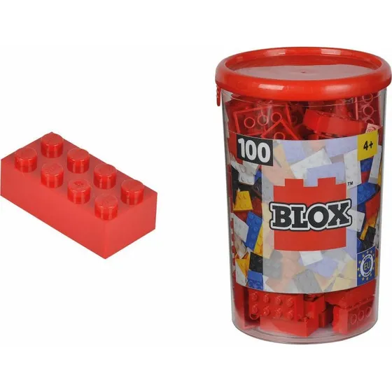 Blox 100 4er Bausteine rot - kompatibel mit bekannten Spielsteinen