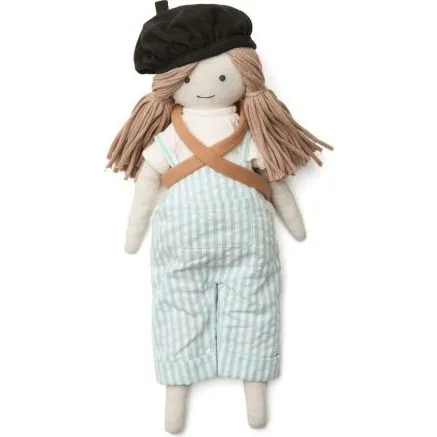 Kids Concept Puppe Ingrid mit Katzen-Rucksack