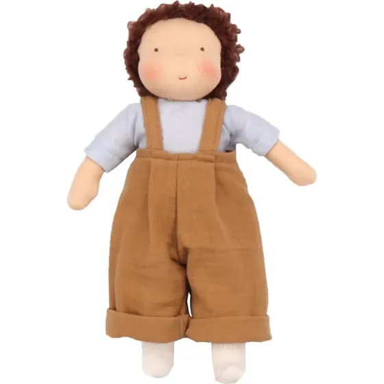 Marta Tommy Waldorfpuppe, braune Haare, braune Augen