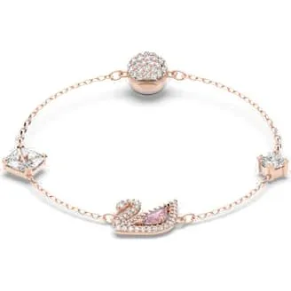 Swarovski 5485877 Dazzling Swan Armband Roségold, Pink, Größe L