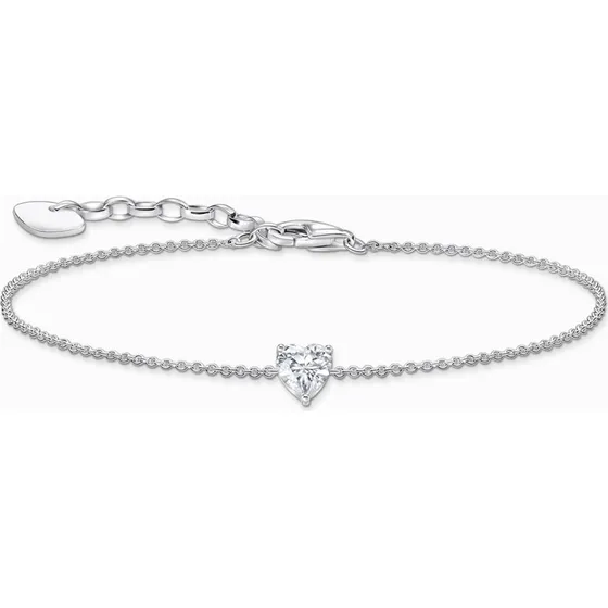Thomas Sabo Essentials Herz-Armband Silber & Zirkonia Weiß 16-19 cm