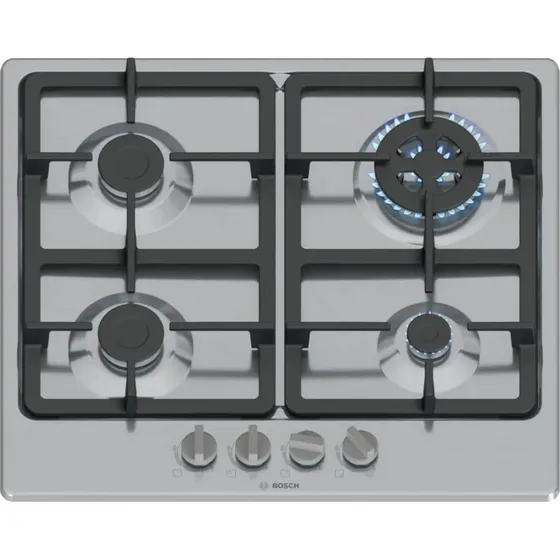 Bosch Serie 4 PGH6B5K90 Gas-Kochfeld 60 cm Edelstahl