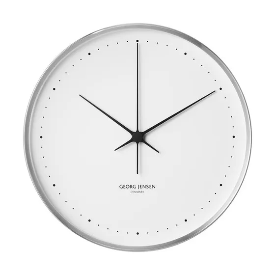 Georg Jensen Henning Koppel Wanduhr 40 cm Stahl Weiß