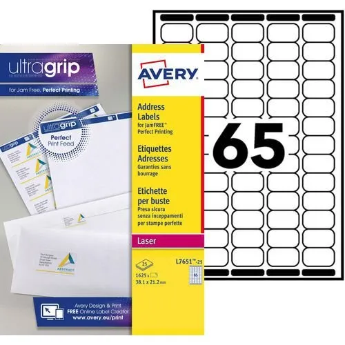 AVERY L7651-25 Adressetiketten 38,1 x 21,2 mm weiß