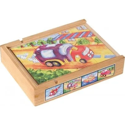 Lernspielzeug Magnetpuzzle Set Fahrzeuge in Holzbox